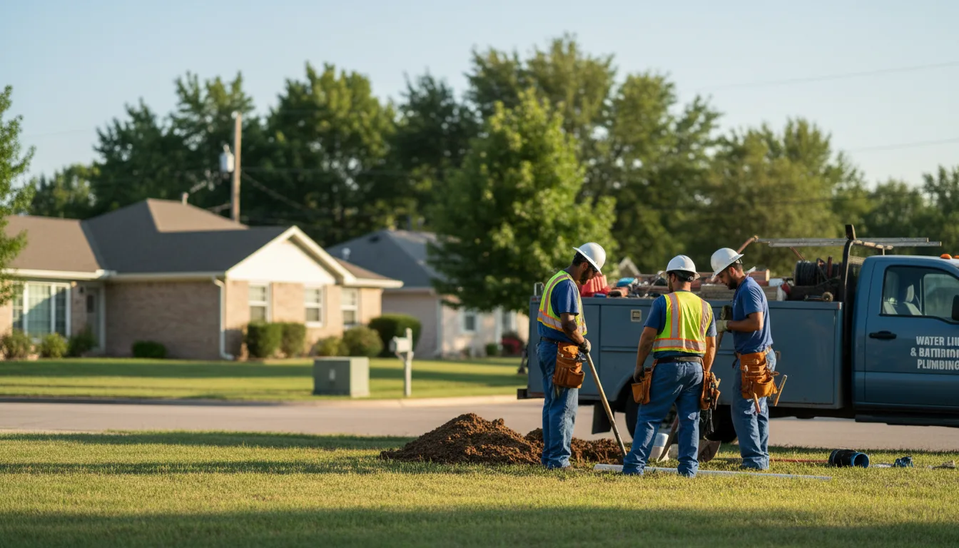 Residential water line and bathroom plumbing service in Dime Box, TX